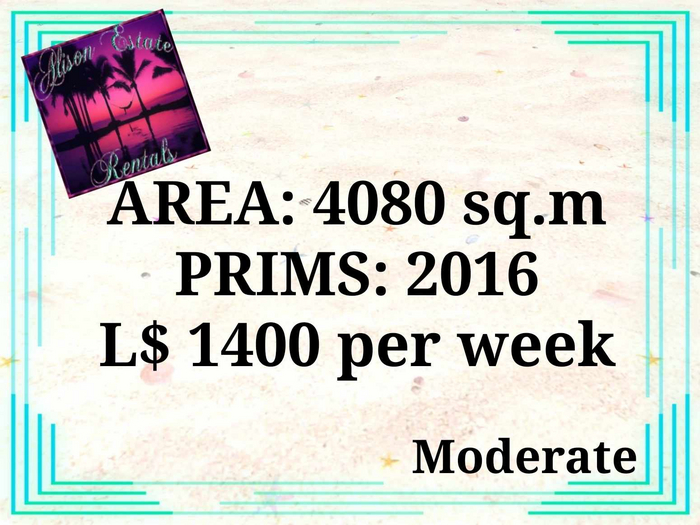 ALISON ESTATE RENTALS - LAND FOR RENT - 4080SQ.M 2016 L$1400/WEEK!!