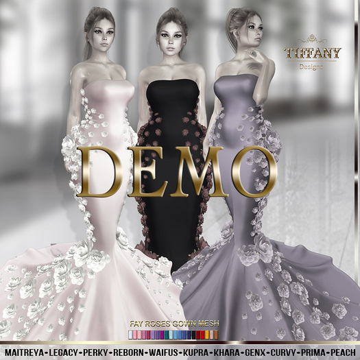 ::TD:: Fay Roses Gown {Mesh} DEMO
