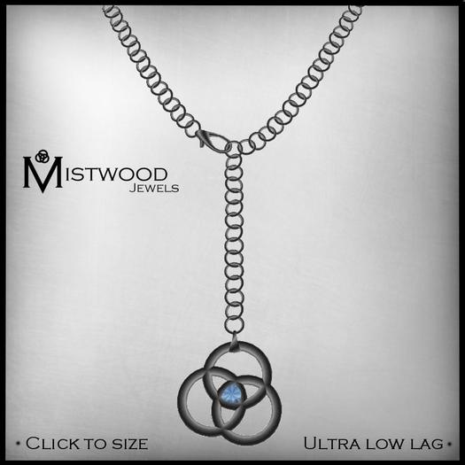 [Mistwood Jewels] Male Necklace - Steel & Opal