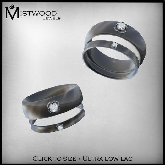[Mistwood Jewels] Male Ring - Steel & Opal