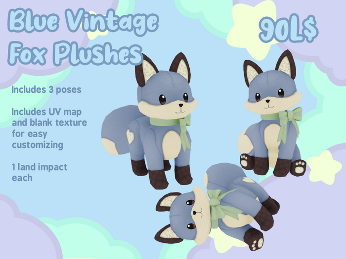 Liminality- Blue Vintage Fox Plushes