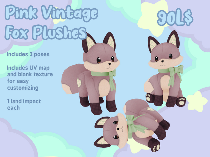 Liminality- Pink Vintage Fox Plushes