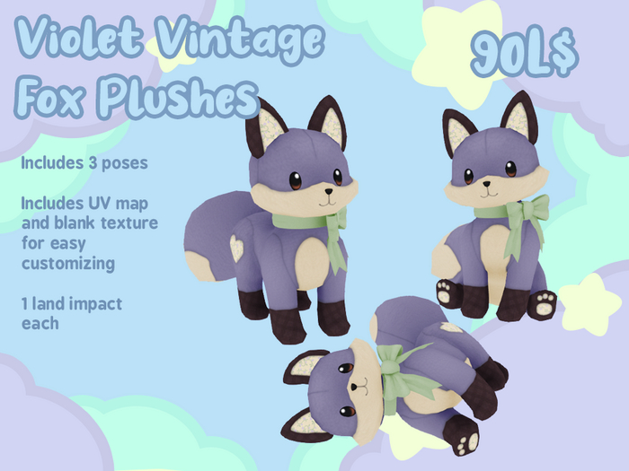 Liminality- Violet Vintage Fox Plushes