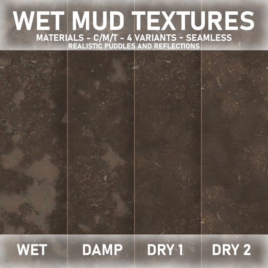 Second Life Marketplace - [XEN] ~ Wet Mud Textures (Full Perm)