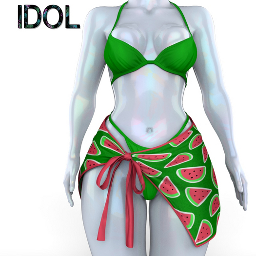 Watermelon Bikini With Sarong