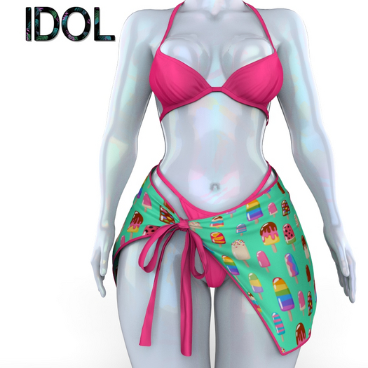 Popsicle Bikini With Sarong