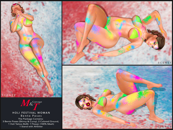 M&T Holi Festival Woman Bento Poses