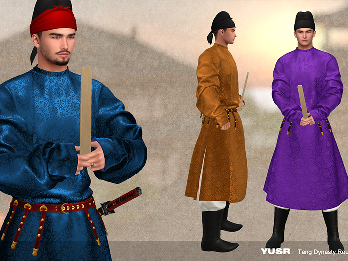 YUSR-Male-Tang Dynasty Round Neck Robe-Fatpack