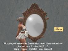 SR.store full perm Oval frame with small roses and mirror