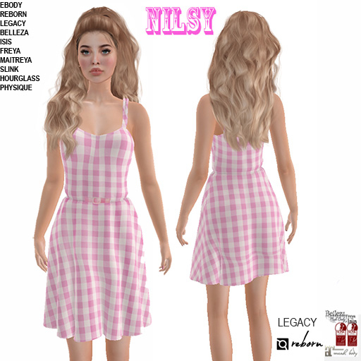 PINK VICHY DRESS,MESH BODY
