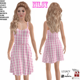 PINK VICHY DRESS,MESH BODY