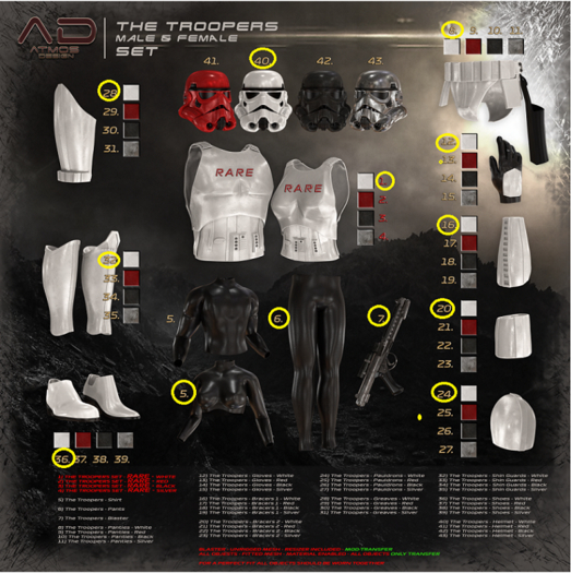 [AD] - The Troopers SET White FEMALE bodies