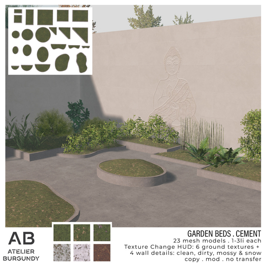 Atelier Burgundy . Garden Beds Cement *ADD*