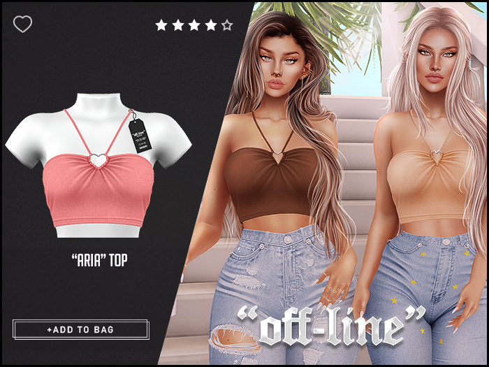 "Off-Line" x "Aria" Top / Salmon