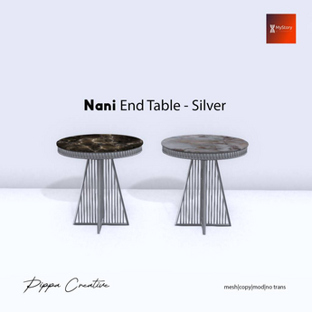 Second Life Marketplace - PC Nani End Table Marble Silver