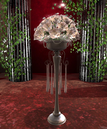 CJ Rose Bouquet Cream on Stand 
