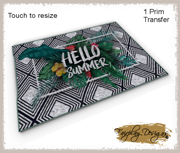 ~R~Mesh Hello Summer Geometric Doormat~Touch to Resize