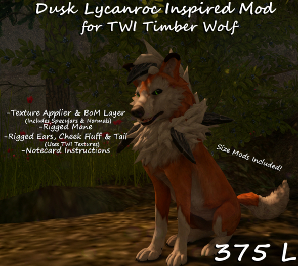 Second Life Marketplace Dusk Lycanroc Inspired Mod for TWI Timber