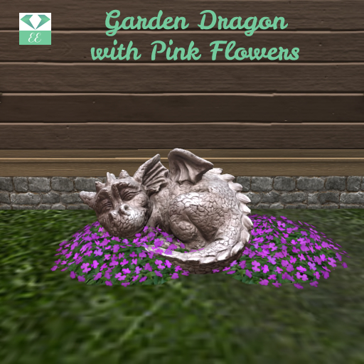 Garden Dragon with Pink Flower Patch
