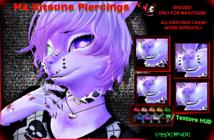 e*K M4 Kitsune Piercings - [Rigged]