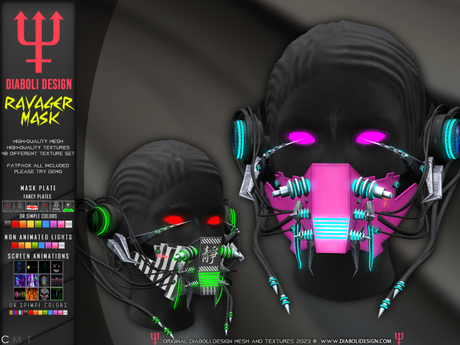 Second Life Marketplace - DIABOLI DESIGN - RAVAGER MASK