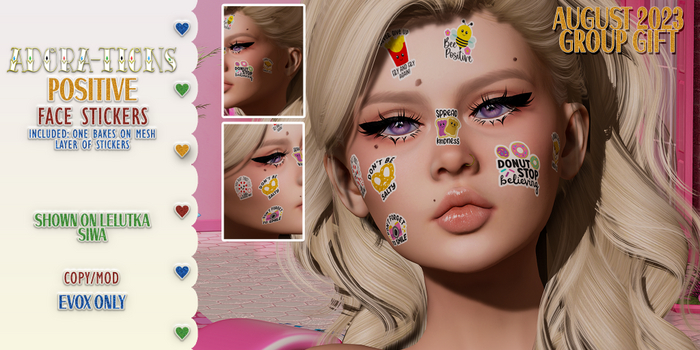 Adora-tions - Positive Face Stickers EVOX - Aug '23 Group Gift