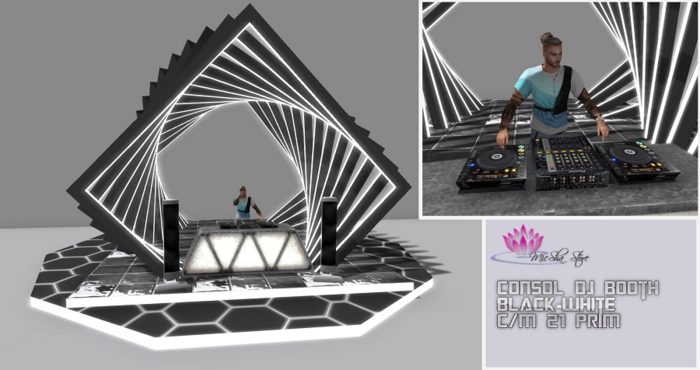 MICSHA-CONSOL DJ BOOTH BLACK WHITE