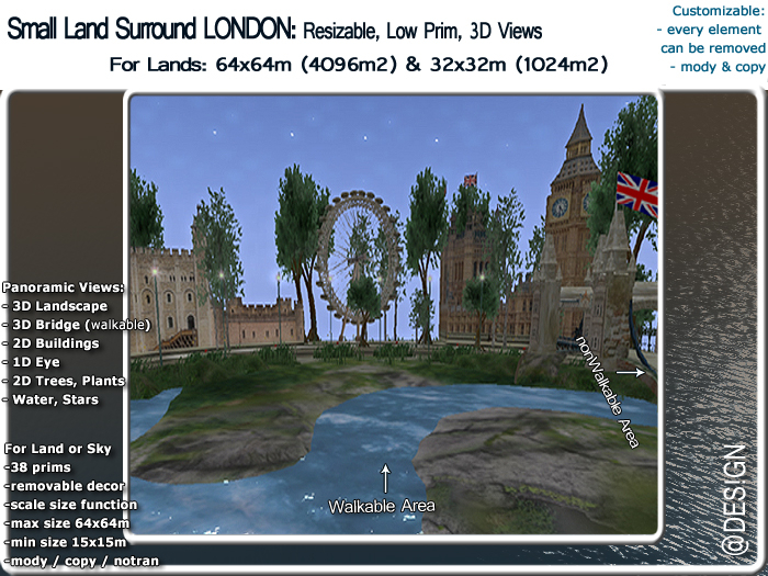 Small Skybox LONDON (small surround) - city skyline
