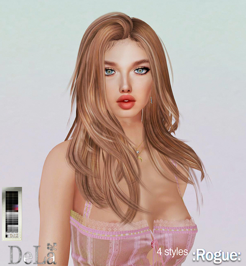 =DeLa*= Mesh Hair "Rouge" Black Gray White