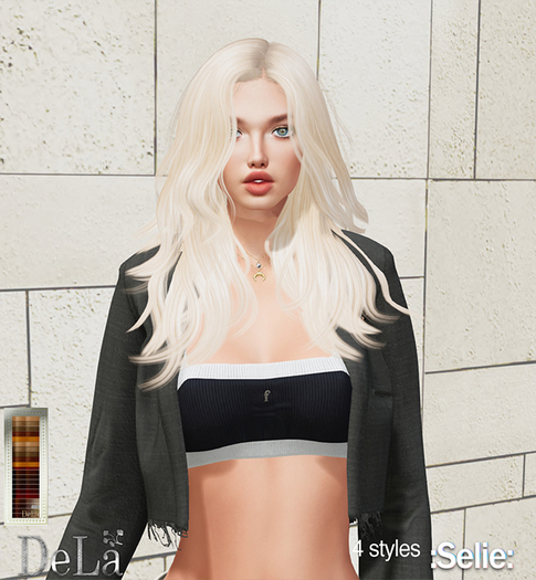 =DeLa*= Mesh Hair "Selie" Reds OrangeBrowns
