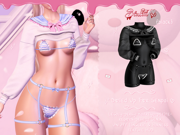 { Red Blossom } Dolled Up For Senpai { BLACK }