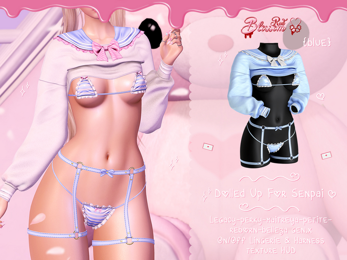 { Red Blossom } Dolled Up For Senpai { BLUE }