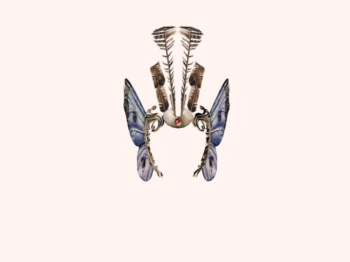 GizzA - Mystical Wings Headpiece [Butterfly] Blue Gold