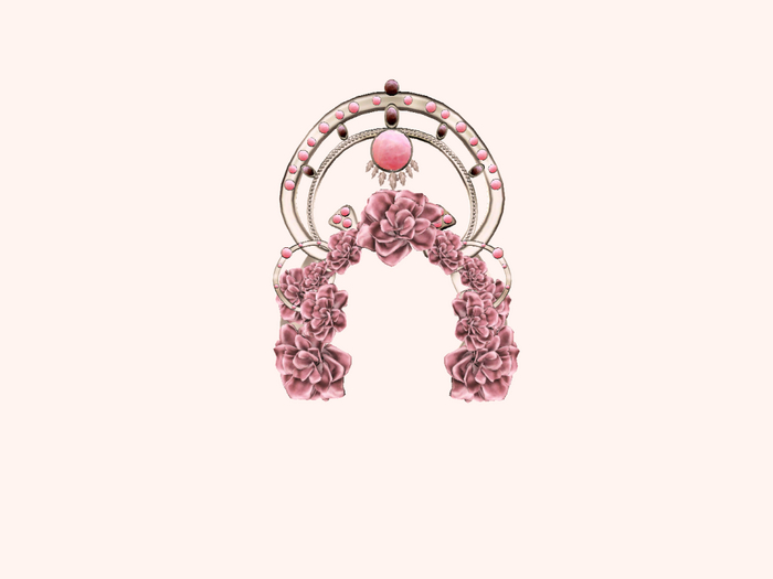 GizzA - Mystical Wings Set / Headpiece [Pink Roses] RARE