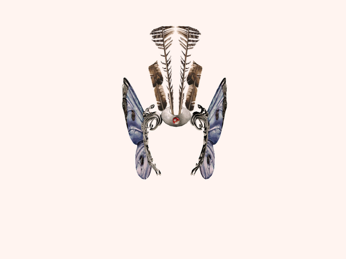 GizzA - Mystical Wings Headpiece [Butterfly] Blue Silver