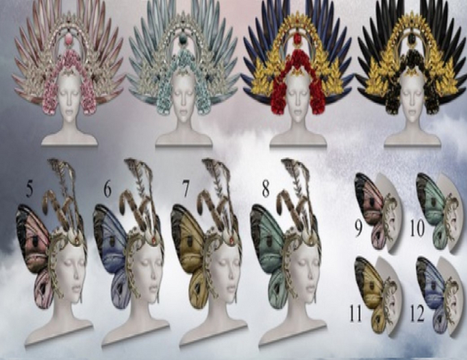 GizzA - Mystical Wings Headpiece [Butterfly] Green Silver