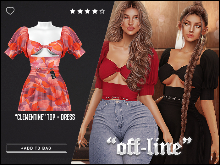 "Off-Line" x "Clementine" Dress / Grapefruit