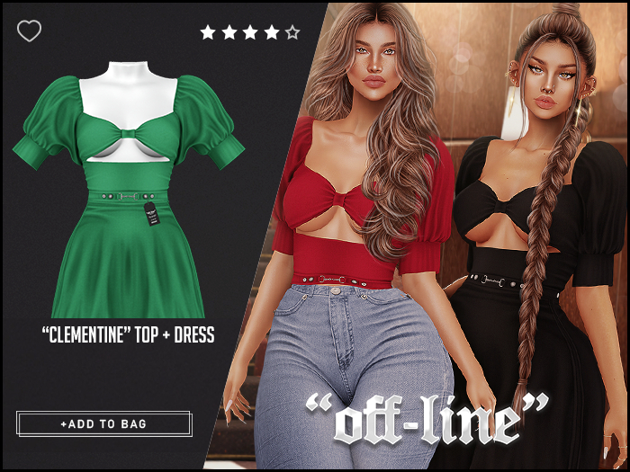 "Off-Line" x "Clementine" Dress / Emerald