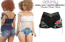 adorsy - Karolina Denim Shorts Dark Black - Maitreya/Legacy/Lara Petite/Reborn-Rolls