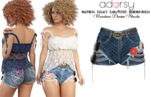 adorsy - Karolina Denim Shorts Dark Blue - Maitreya/Legacy/Lara Petite/Reborn-Rolls