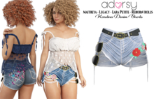 adorsy - Karolina Denim Shorts Faded - Maitreya/Legacy/Lara Petite/Reborn-Rolls