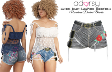 adorsy - Karolina Denim Shorts Grey - Maitreya/Legacy/Lara Petite/Reborn-Rolls