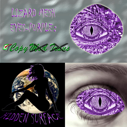 Lizard MESH Eyes-Purple HD *Hidden~Surface*
