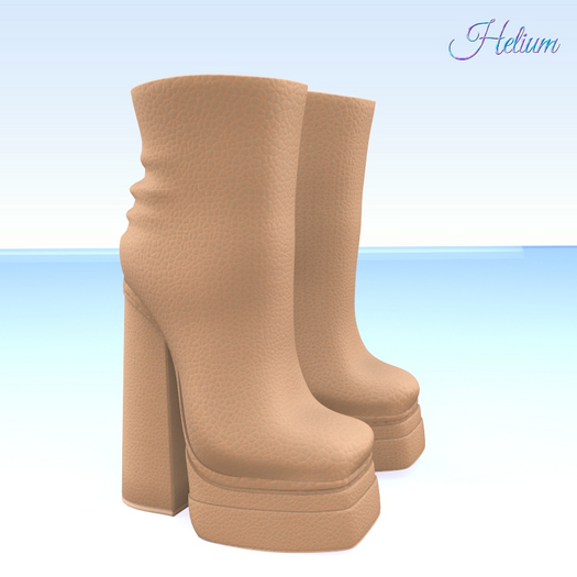 Beige Leather Boots