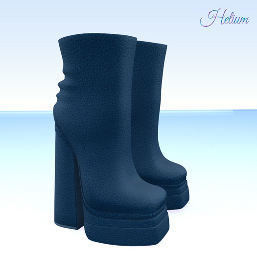 Navy Leather Boots