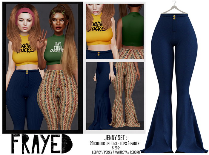 Frayed - Jenny Pants - Blue