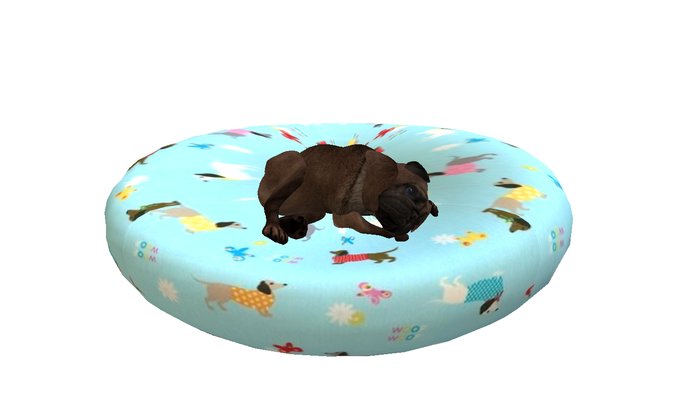 Light Blue dog bed 1 prim
