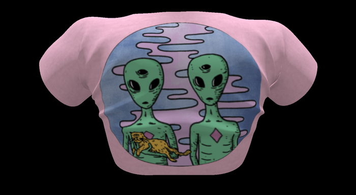 ! ! NB - Aliens N Kitteh Tee - 
