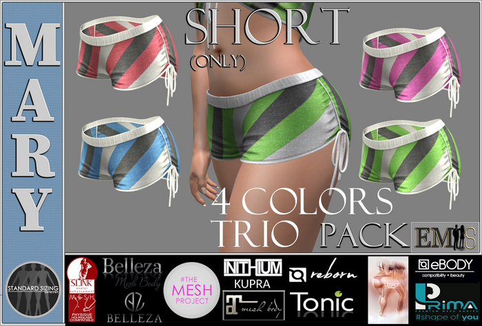 EMS - MARY SHORTS - TRIO PACK
