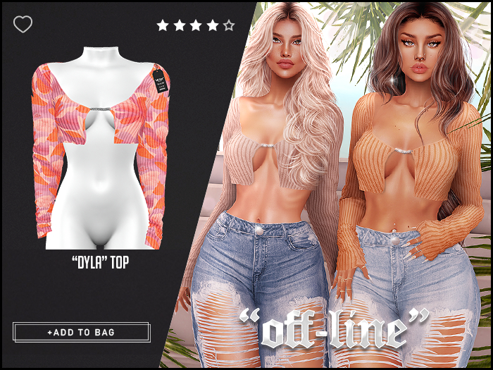 "Off-Line" x "Dyla" Top / Grapefruit